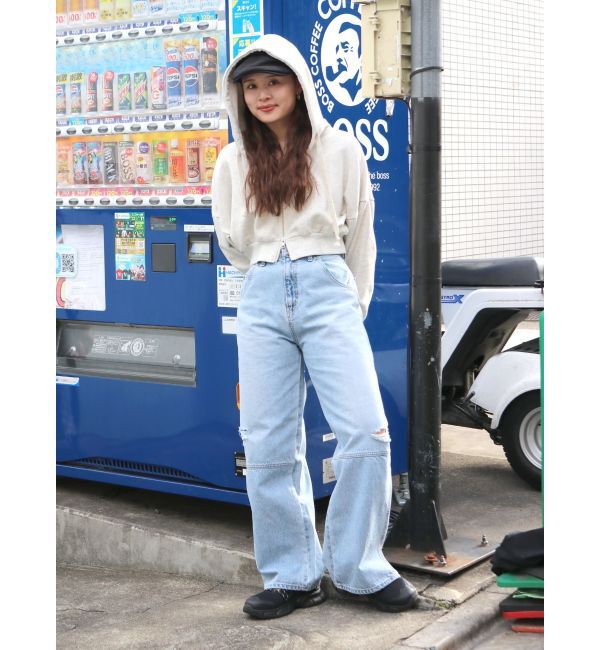 Ungrid「ヘムスリットクラッシュデザインデニム」|デニム|