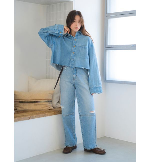 Ungrid「ヘムスリットクラッシュデザインデニム」|デニム|