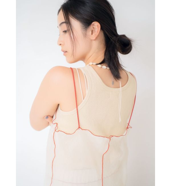 Ungrid「カラーパイピングシアーキャミワンピース」|ワンピース|