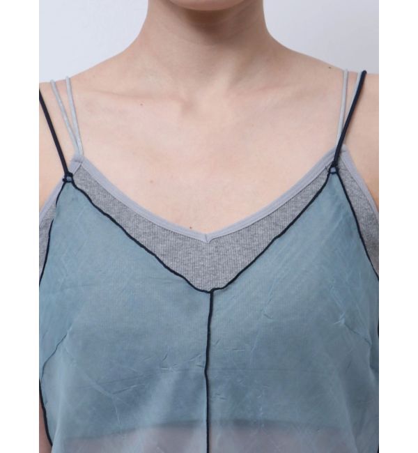 Ungrid「カラーパイピングシアーキャミワンピース」|ワンピース|