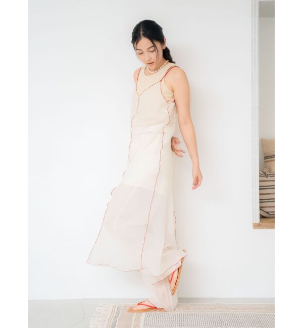 Ungrid「カラーパイピングシアーキャミワンピース」|ワンピース|