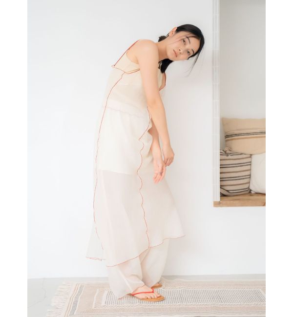 Ungrid「カラーパイピングシアーキャミワンピース」|ワンピース|