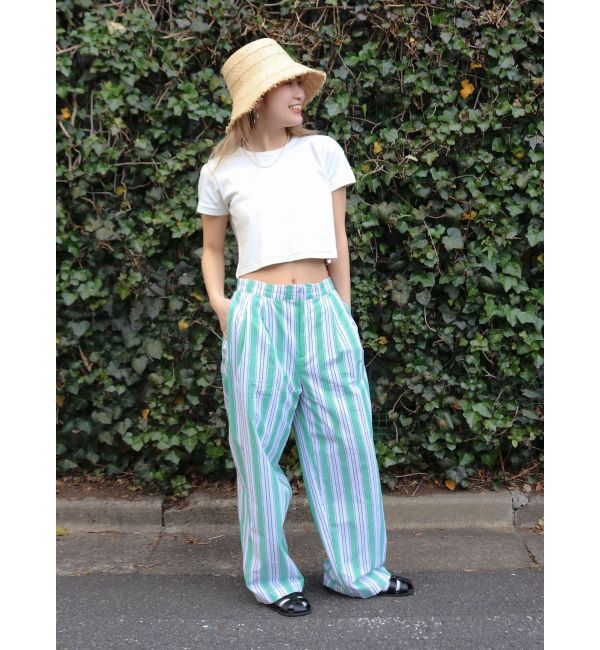 Ungrid「ウエストタックストライプパンツ」|その他|