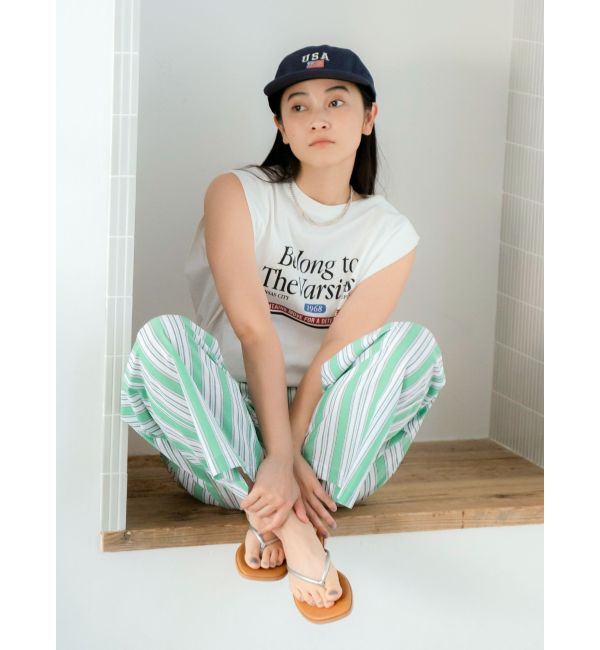 Ungrid「ウエストタックストライプパンツ」|その他|