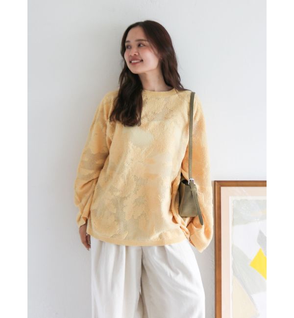 Ungrid「バックデザインシアーニット」|ニット・セーター|イエロー