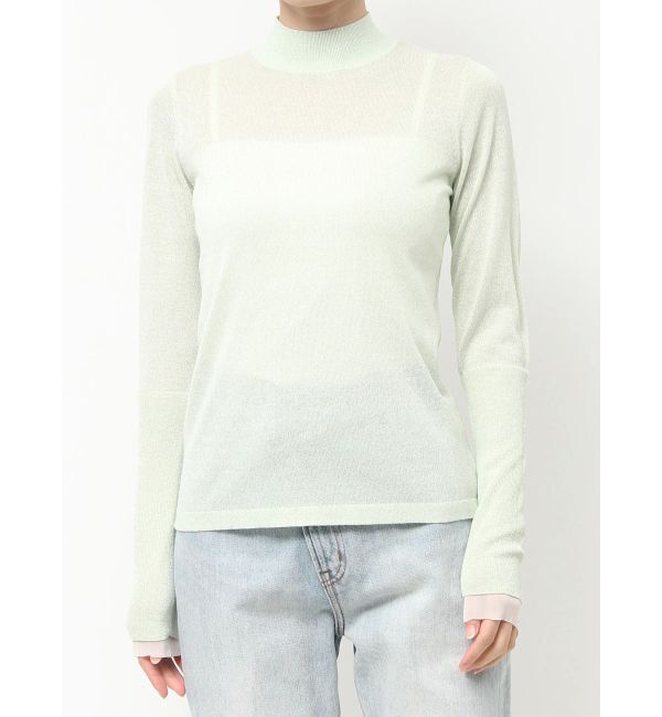 LAGUNAMOON「シアーラメボトルネックプルオーバー」|ニット・セーター|