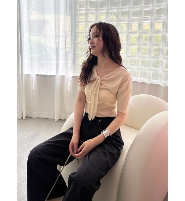 LAGUNAMOON「2WAYリボンシアーカットプルオーバー」|Tシャツ・カットソー|