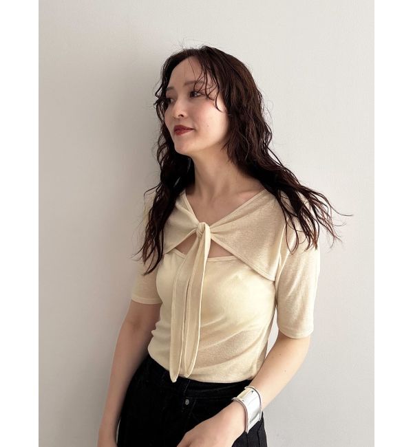 LAGUNAMOON「2WAYリボンシアーカットプルオーバー」|Tシャツ・カットソー|