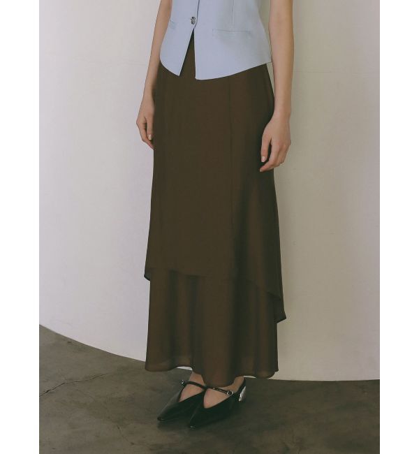 LAGUNAMOON「セミシアーティアードスカート」|スカート|ブラウン