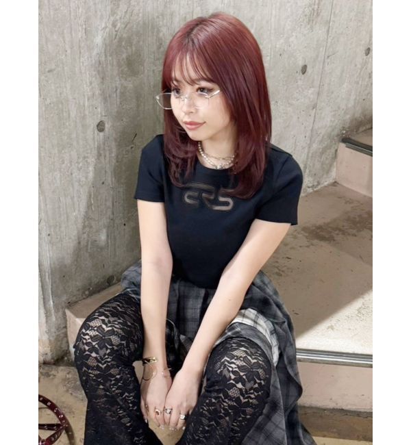 EVRIS「ERSカッティングショートTシャツ」|Tシャツ・カットソー|ブラック