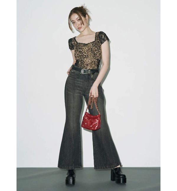 EVRIS「レースドッキングクロップドトップス」|Tシャツ・カットソー|