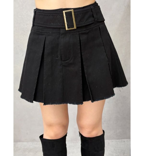 EVRIS「プリーツワイドベルトミニスカート」|スカート|