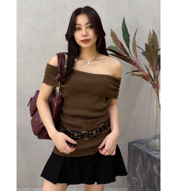 EVRIS「プリーツワイドベルトミニスカート」|スカート|