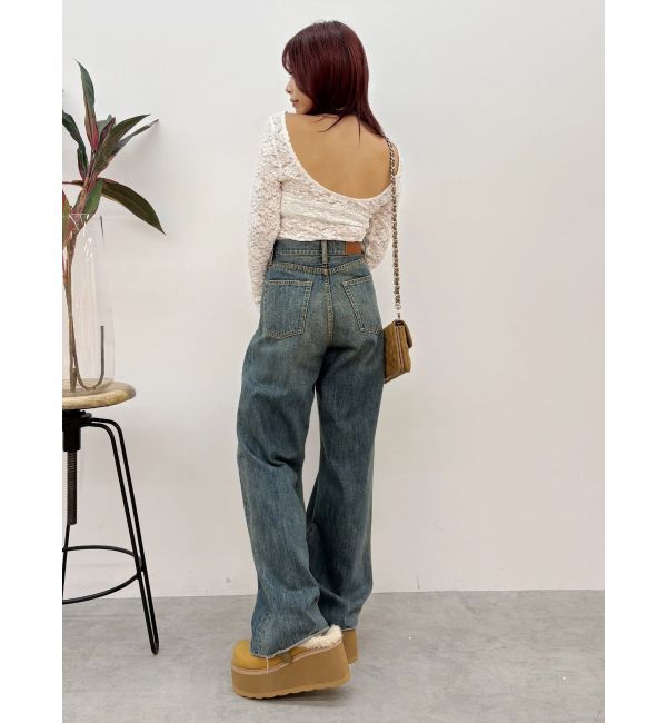 EVRIS「バックオープンレーストップス」|Tシャツ・カットソー|