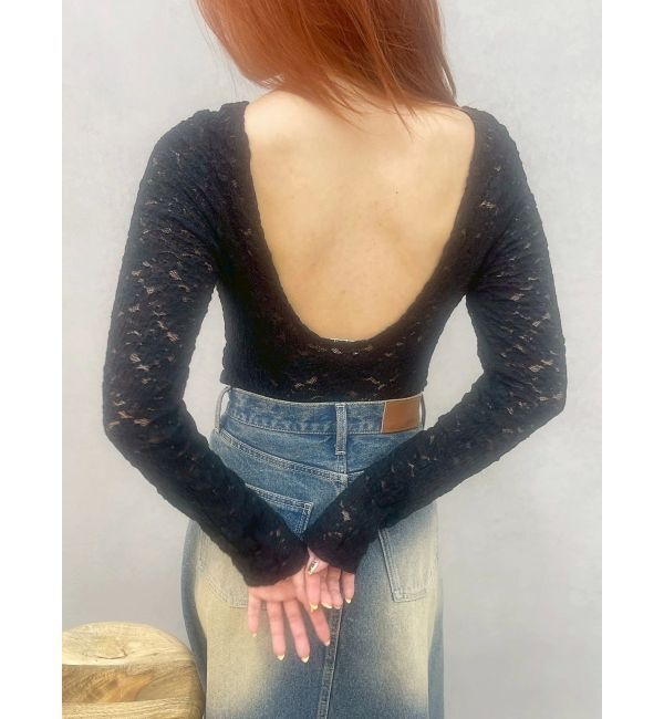 EVRIS「バックオープンレーストップス」|Tシャツ・カットソー|