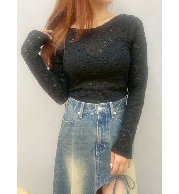 EVRIS「バックオープンレーストップス」|Tシャツ・カットソー|