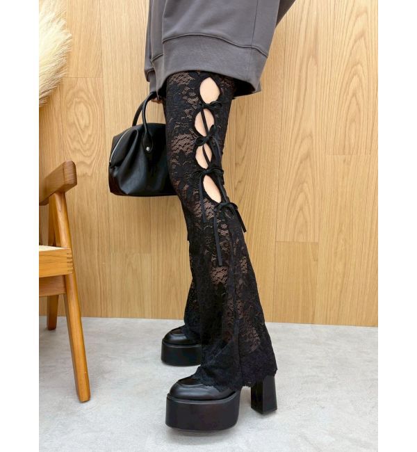 EVRIS「レースリボンフレアレギンス」|その他|