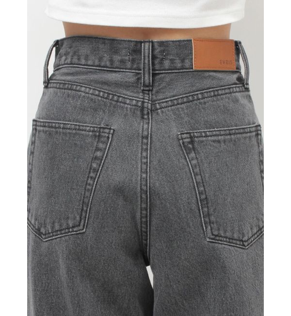 EVRIS「ビジューハートカッティングワイドデニムパンツ」|デニム|