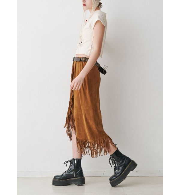 jouetie「フリンジスリットストレートスカート」|スカート|