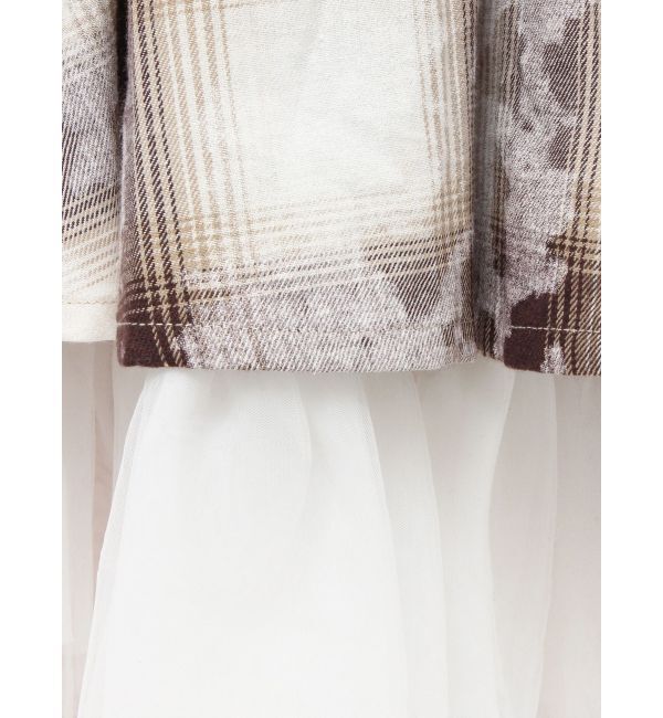 jouetie「チュールリバーシブルチェックフレアスカート」|スカート|
