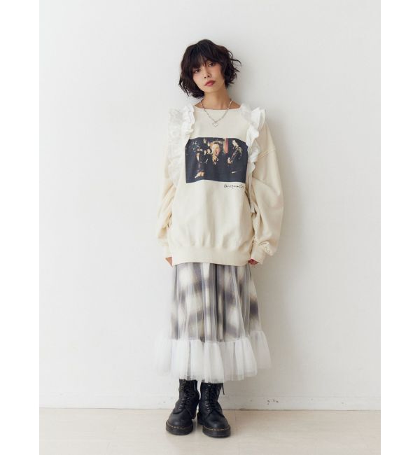 jouetie「チュールリバーシブルチェックフレアスカート」|スカート|