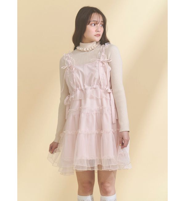 merry jenny「チュールドロストミニキャミワンピース」|ワンピース|
