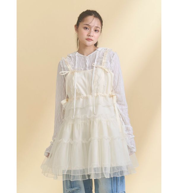 merry jenny「チュールドロストミニキャミワンピース」|ワンピース|