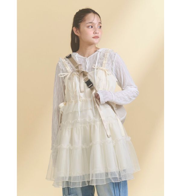 merry jenny「チュールドロストミニキャミワンピース」|ワンピース|
