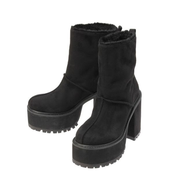 GYDA「フェイクムートンplatformショートブーツ」|ショートブーツ|