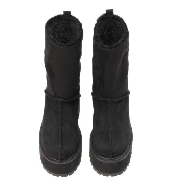 GYDA「フェイクムートンplatformショートブーツ」|ショートブーツ|