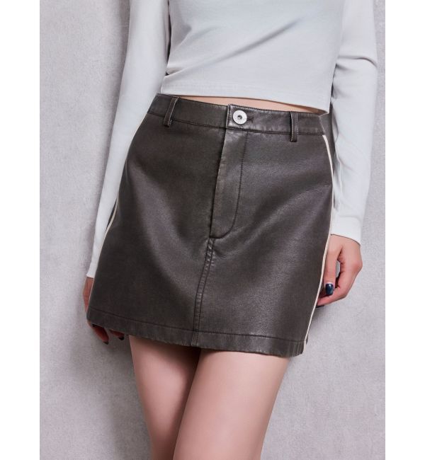 GYDA「GGラインFake Leatherスカートライクショートパンツ」|スカート|