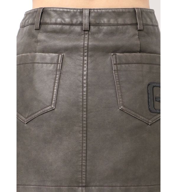 GYDA「GGラインFake Leatherスカートライクショートパンツ」|スカート|