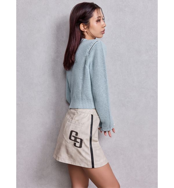 GYDA「GG ZIP designラメニットトップス」|ニット・セーター|