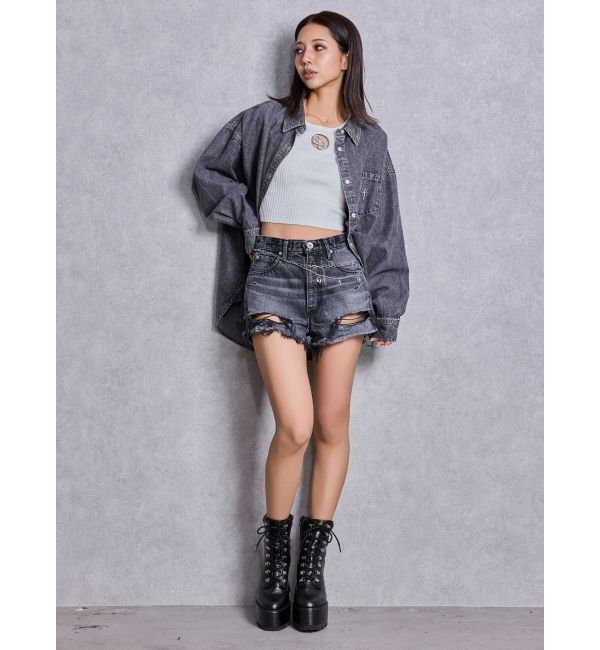 GYDA「CROSS POINTケミカルデニムシャツ」|シャツ・ブラウス|