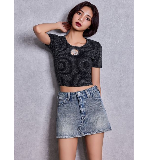 GYDA「GG bijou MOLDラメニットトップス」|ニット・セーター|