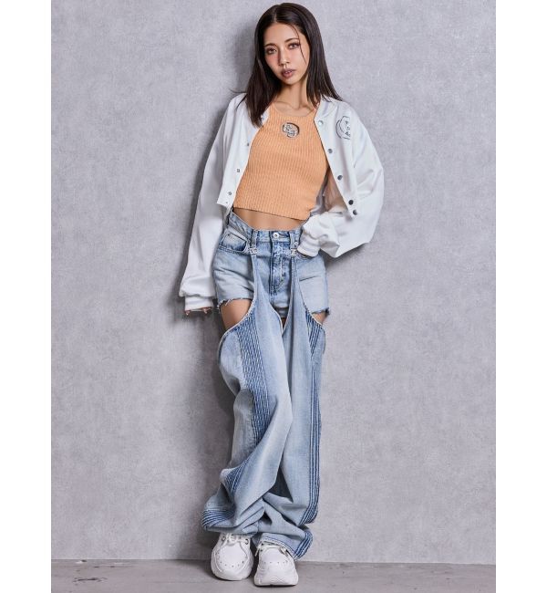 GYDA「GG bijou MOLDラメニットトップス」|ニット・セーター|