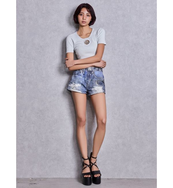 GYDA「GG bijou MOLDラメニットトップス」|ニット・セーター|