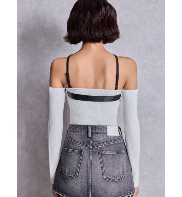 GYDA「GYDAフロントクロスラメテレコTOPS」|Tシャツ・カットソー|