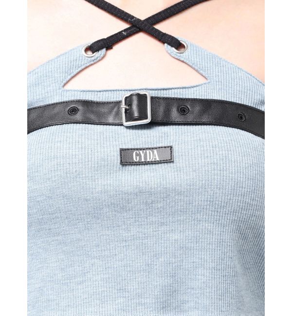 GYDA「GYDAフロントクロスラメテレコTOPS」|Tシャツ・カットソー|