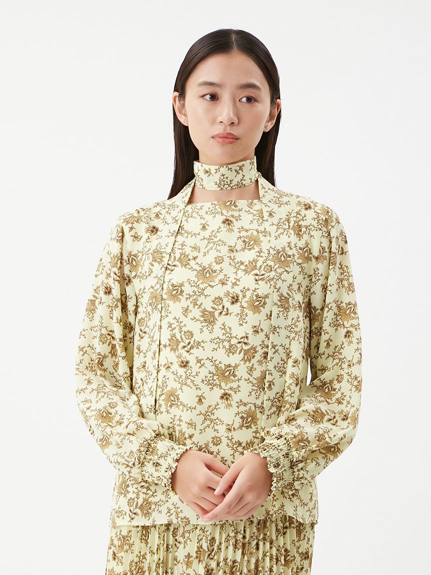 Mila Owen「リボン付きフラワープリントブラウス」|シャツ・ブラウス|