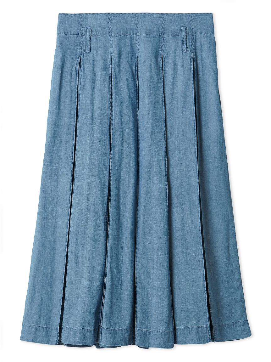 Mila Owen「シアーデニムタックプリーツスカート」|スカート|