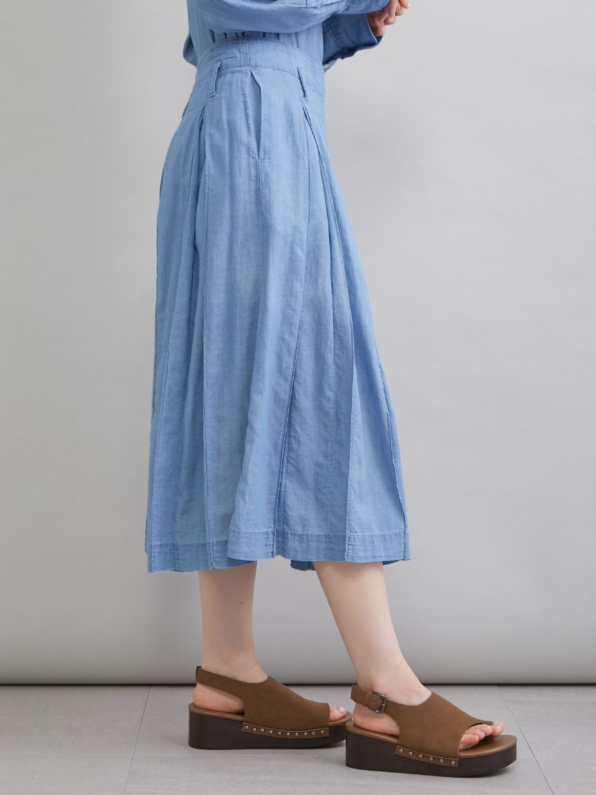Mila Owen「シアーデニムタックプリーツスカート」|スカート|