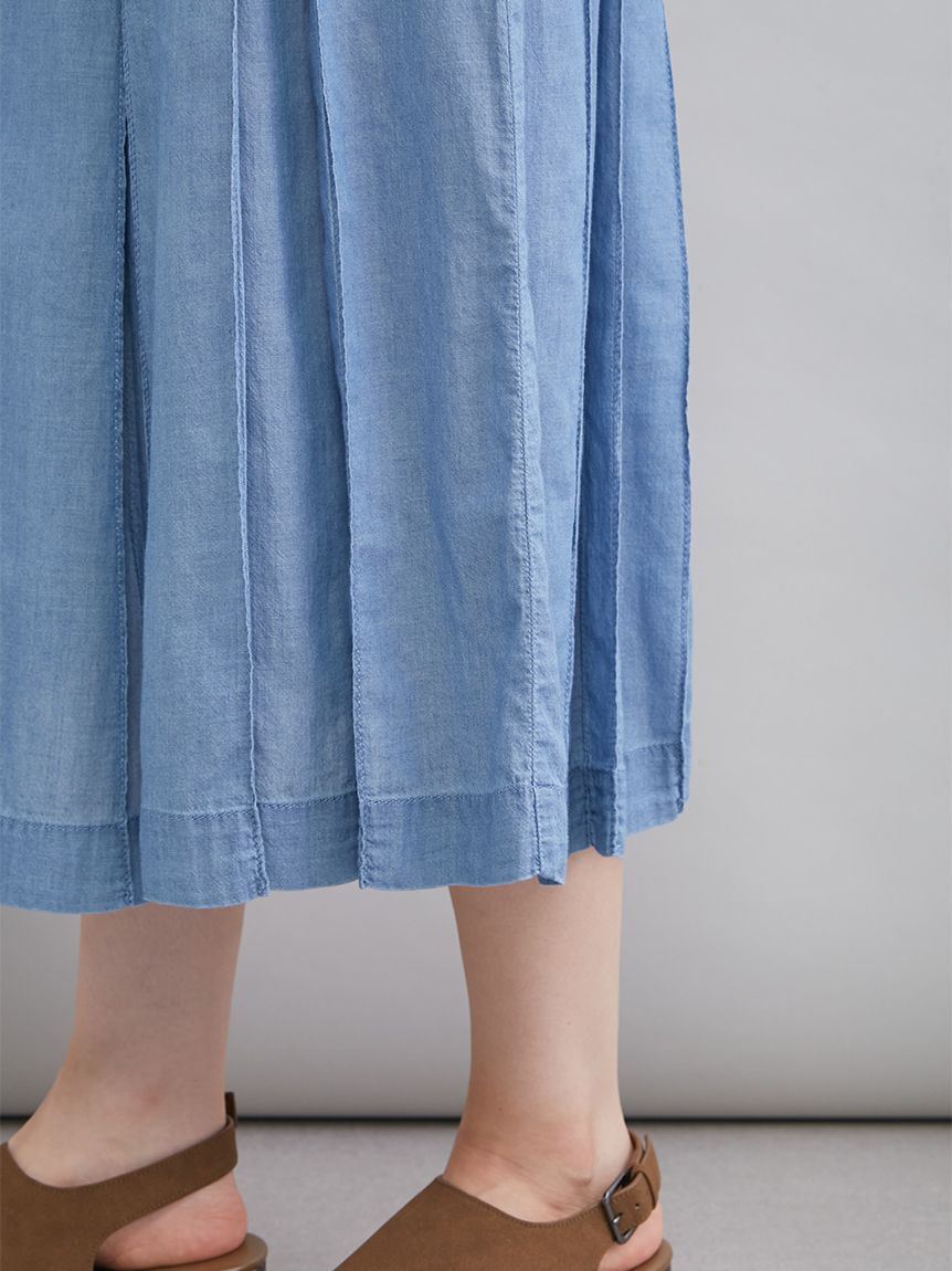 Mila Owen「シアーデニムタックプリーツスカート」|スカート|