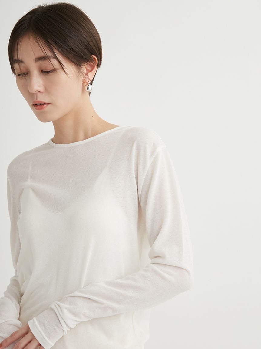 emmi atelier「オーガニックコットン強撚天竺トップス」|Tシャツ・カットソー|