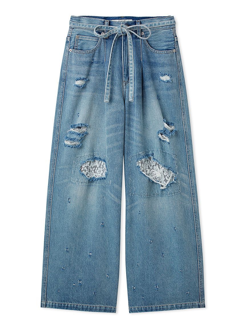 FURFUR「【新色追加】レースクラッシュデニムパンツ」|デニム|