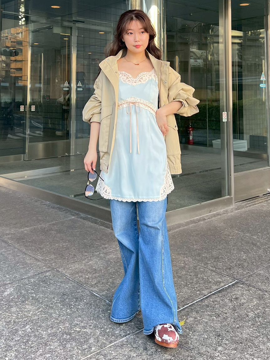 LILY BROWN「ヴィンテージスリップサテンミニワンピース」|ワンピース|