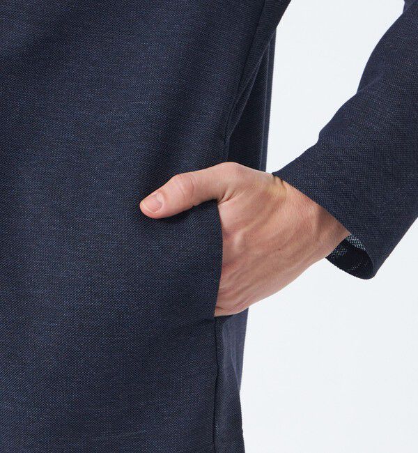 MACKINTOSH PHILOSOPHY「テーラードジャージー ノーカラーカーディガン 杢カラミストレッチ/チェック」|ブルゾン・スタジャン|