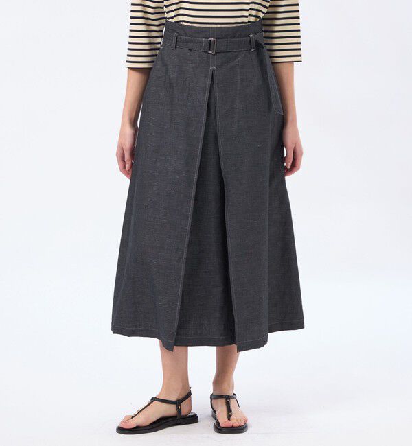 MACKINTOSH PHILOSOPHY「ハケメコットンリネンスカート」|スカート|ネイビー