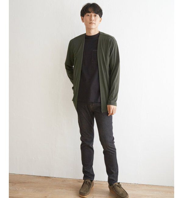 ikka「バイカラーボタンレスカーディガン」|カーディガン|