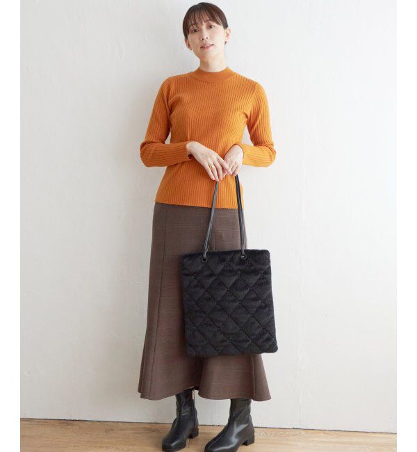 ikka「抗菌モックネックリブニット」|プルオーバー|